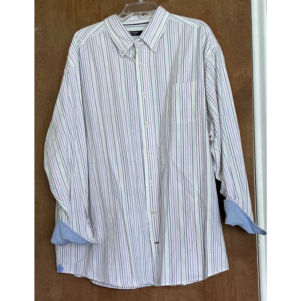Cremieux Premium Denim Men's Button Shirt Striped Flip Cuff NWT 3XB BIG